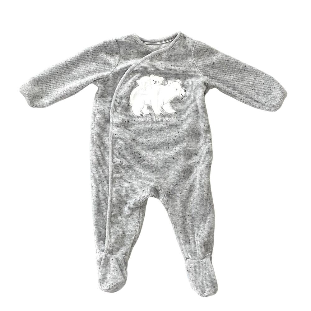 Polar Bear Gray Bodysuit  2-3 Months Boys & Girls